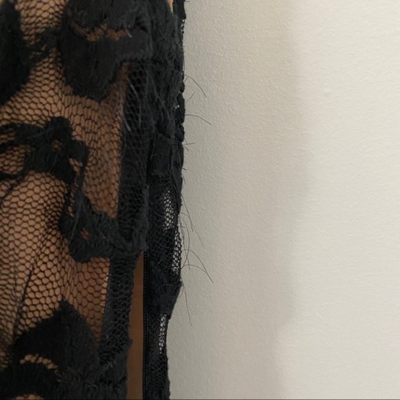 Rebecca Taylor Floral Lace Black Dress Size 6 - Picture 6 of 16